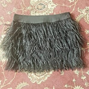 Blaque Label REAL Ostrich Feather Mini Skirt!